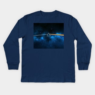 Pink Floyd Dark Side of the Moon Space Blue Kids Long Sleeve T-Shirt